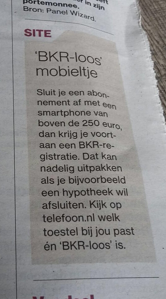 Telefoon.nl in de krant